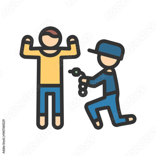 Police Arresting Man icon vector image. Suitable for mobile apps, web apps and print media.