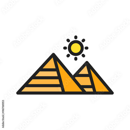 Pyramid icon vector image. Suitable for mobile apps, web apps and print media.
