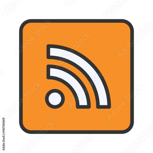 RSS icon vector image. Suitable for mobile apps, web apps and print media.