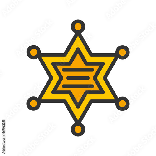 Sherrif Badge icon vector image. Suitable for mobile apps, web apps and print media.