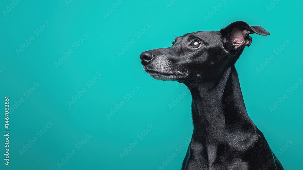 Graceful Black Greyhound in Soft Light Indoor Setting Portrait Photography Calm Atmosphere Side View Elegant Canine Beauty Graceful Black Greyhound in Soft Light Indoor Setting Portrait Photography Calm Atmosphere Side View Elegant Canine Beauty