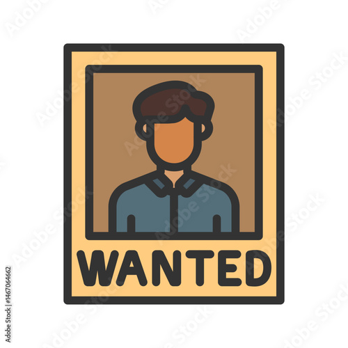 Wanted Poster icon vector image. Suitable for mobile apps, web apps and print media.