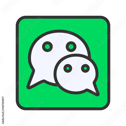 Wechat icon vector image. Suitable for mobile apps, web apps and print media.