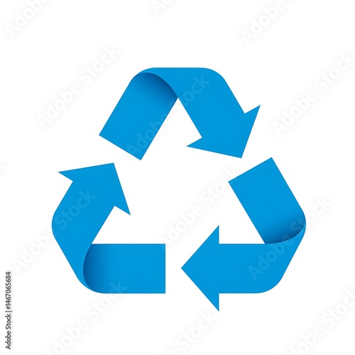 Wallpaper Mural Blue recycling symbol with arrows pointing clockwise isolated on white background Torontodigital.ca