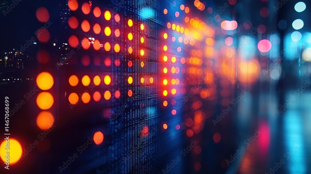 Fototapeta premium Digital Display Glowing dots create a vivid display
