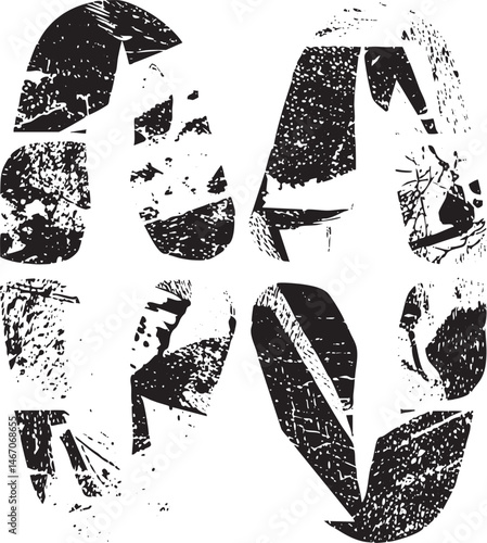 Four distinct fragmented shoe prints are arranged in a grid .