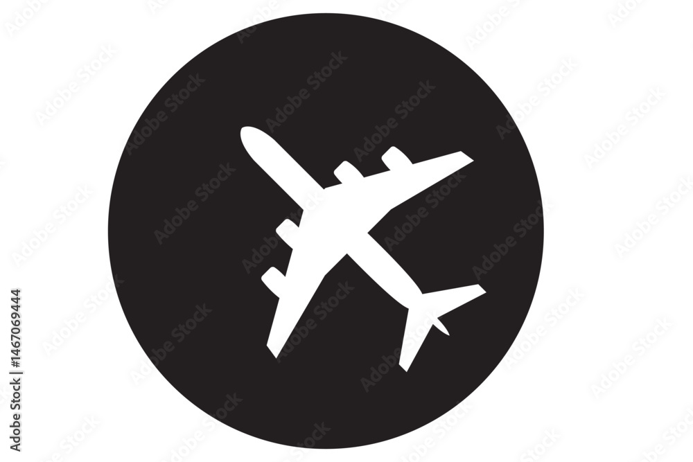 Plane icons set in black filled and stroke line style Plane icons set in black filled and stroke line style