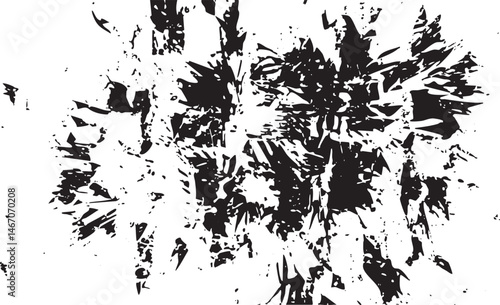 A dense cluster of fragmented overlapping black shapes dominates the .