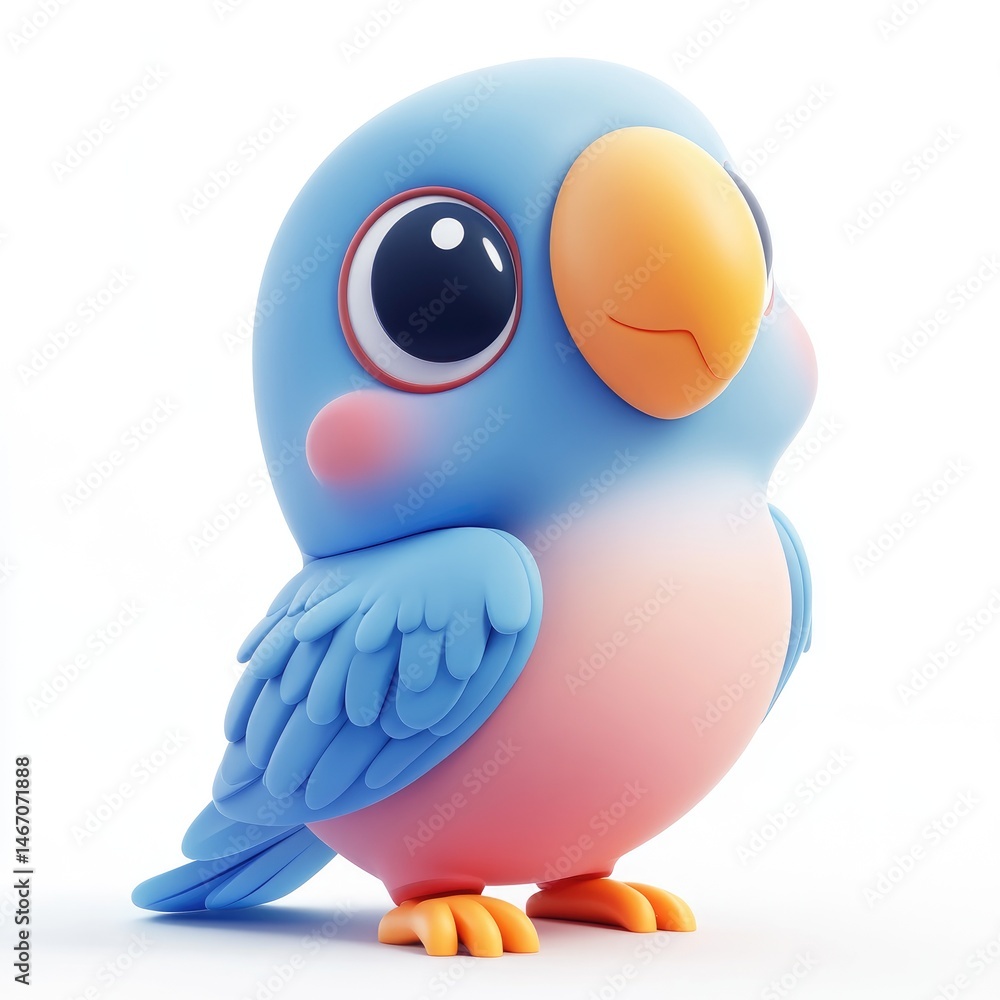 Playful digital rendering of a cartoon parrot. Playful digital rendering of a cartoon parrot.
