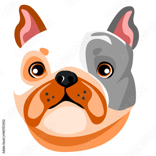 Illustration of a head of french bulldog