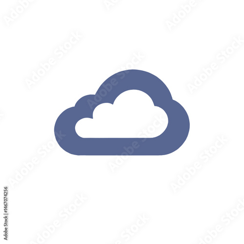 Blue Cloud Icon, Weather Forecast, Technology Concept