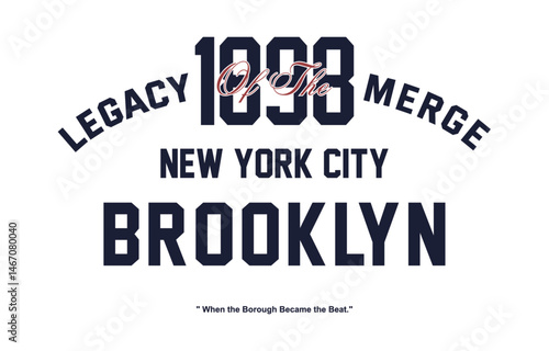 Brooklyn and New york city, college style fashion print slogan and poster design.