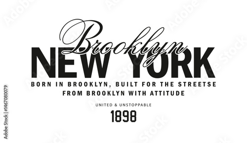 Brooklyn and New york city, college style fashion print slogan and poster design.