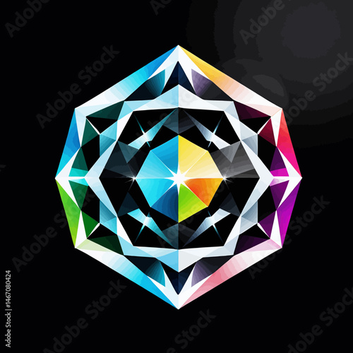Colorful-Geometric-Diamond-Abstract-Illustration