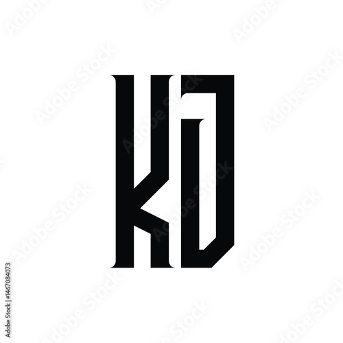 KJ monogram logo design letter text name symbol monochrome logotype alphabet character simple logo
