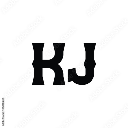 KJ monogram logo design letter text name symbol monochrome logotype alphabet character simple logo