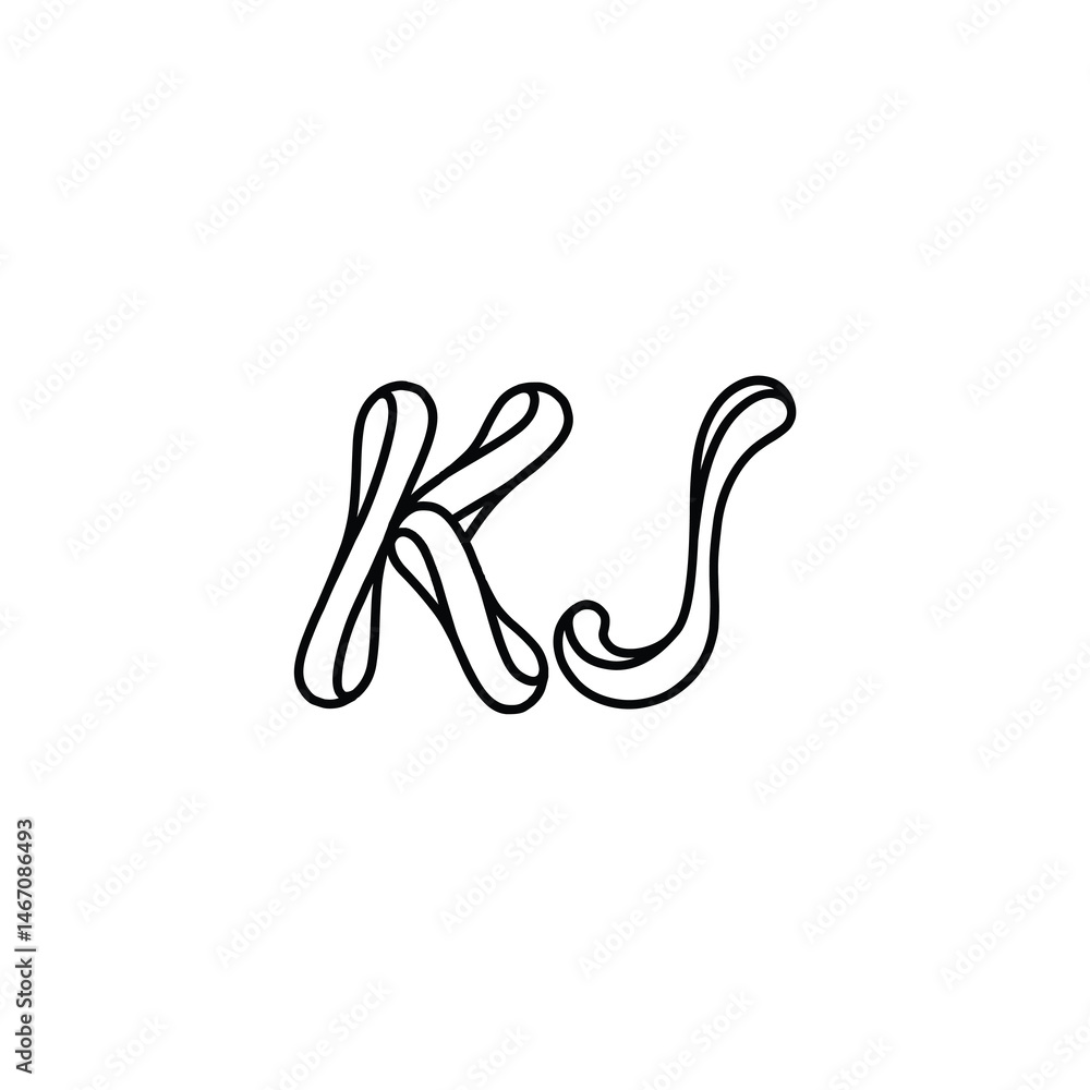 KJ monogram logo design letter text name symbol monochrome logotype alphabet character simple logo KJ monogram logo design letter text name symbol monochrome logotype alphabet character simple logo