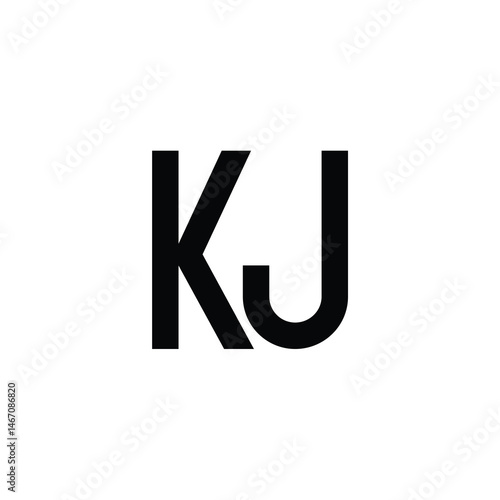 KJ monogram logo design letter text name symbol monochrome logotype alphabet character simple logo