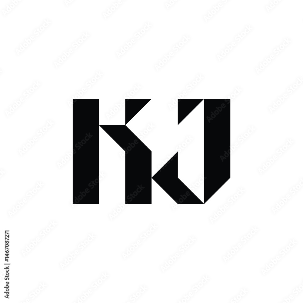 KJ monogram logo design letter text name symbol monochrome logotype alphabet character simple logo KJ monogram logo design letter text name symbol monochrome logotype alphabet character simple logo