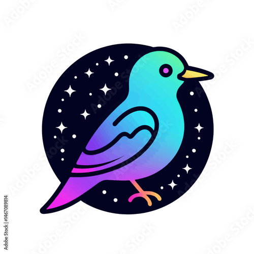 Gradient-Bird-in-Space-Illustration-Colorful-Bird-Design