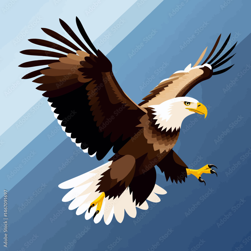 Obraz premium Bald_Eagle_Flying_Illustration_Vector_Art