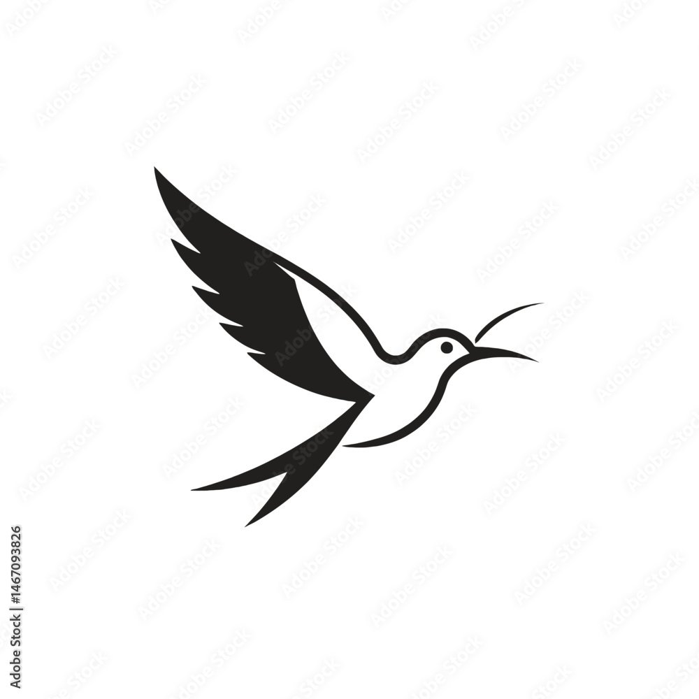 Fototapeta premium Bird-Logo-Flying-Silhouette-Minimalist-Design-Illustration