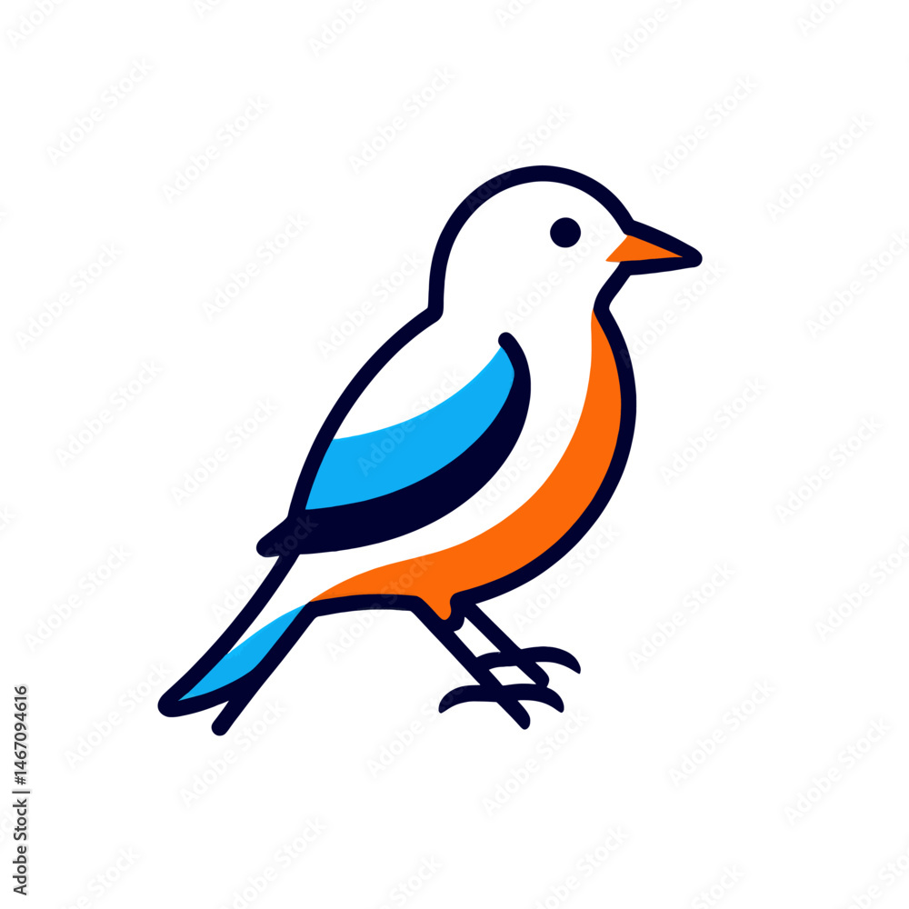 Fototapeta premium Colorful-Bird-Logo-Design-Simple-Bird-Icon-Modern-Bird-Illustration