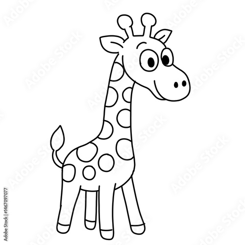 Canvas Print Giraffe, colouring book for kids,