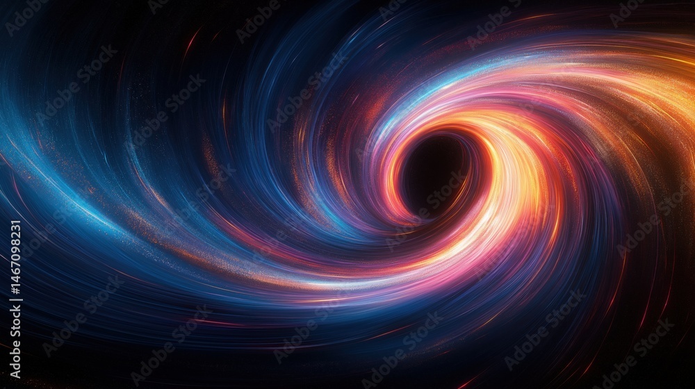 Obraz premium Vibrant abstract swirling light vortex, cosmic energy background
