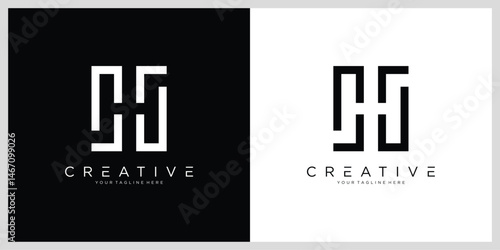 Initial H or HH letter logo design vector template