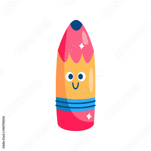 Kawaii Minimalist Flat Style Pencil Vector Illustration