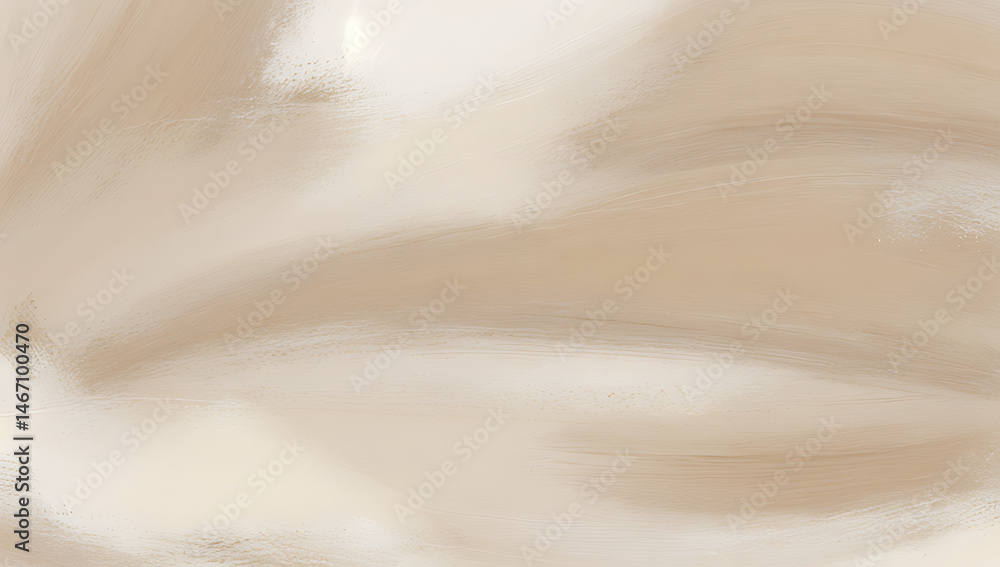 Obraz premium Abstract texture background in white and beige shades. Hand painted textured acrylic template. Neutral illustration with paint brush strokes. Contemporary minimal artwork. Modern canvas painting
