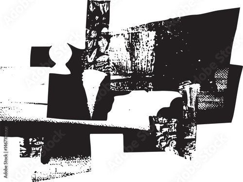 Abstract geometric shapes overlap to form a dynamic composition.