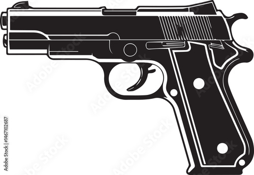 Gun Silhouette Black Vector Illustration Vector Format