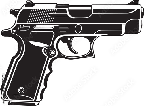 Gun Silhouette Black Vector Illustration Vector Format