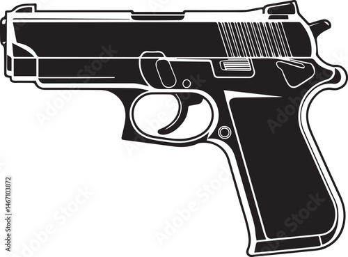 Gun Silhouette Black Vector Illustration Vector Format