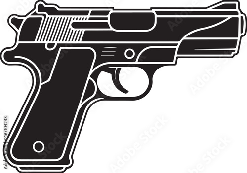 Gun Silhouette Black Vector Illustration Vector Format