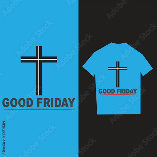 Good Friday Cross typography t-shirt design. 
