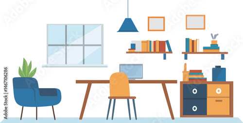 Wallpaper Mural Flat Vector Illustration of Classroom Interior Design Torontodigital.ca
