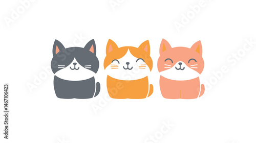 Wallpaper Mural A set of funny cartoon cats featuring a variety of playful poses and expressions, full of humor and vibrant colors, perfect for animation, illustrations, and playful designs. Torontodigital.ca