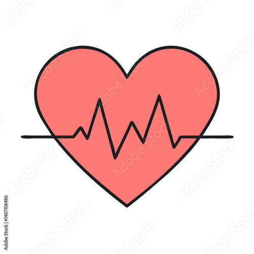 Heartbeat electrocardiogram ekg vector illustration for medical health and wellness design needs