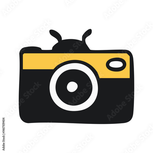 Honeybee Camera Icon – Insect Photography Vector