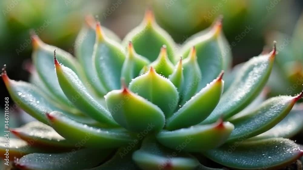 A Captivating Close-Up of a Dew-Kissed Echeveria Succulent Displaying Sharp Details A Captivating Close-Up of a Dew-Kissed Echeveria Succulent Displaying Sharp Details