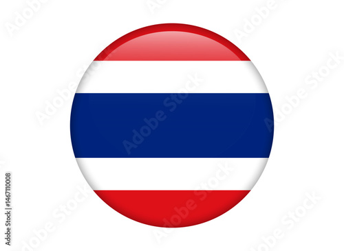 Thailand Flag icon. Round flag of thailand icon design, vector illustration	
