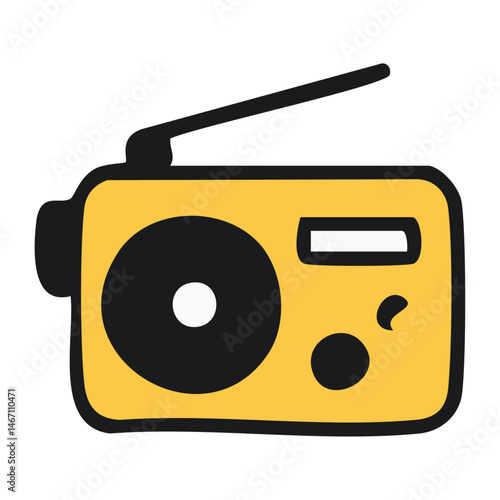  Radio Icon – Vintage Broadcast Audio Device Vector