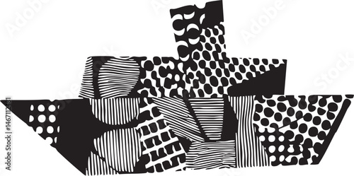 A dynamic abstract geometric composed of intersecting lines and shapes.