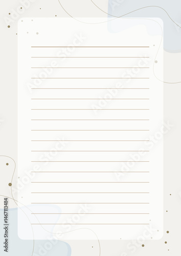 Abstract Golden Beige Waves Lines Note Printable Paper Sheet Or Document Vector Design