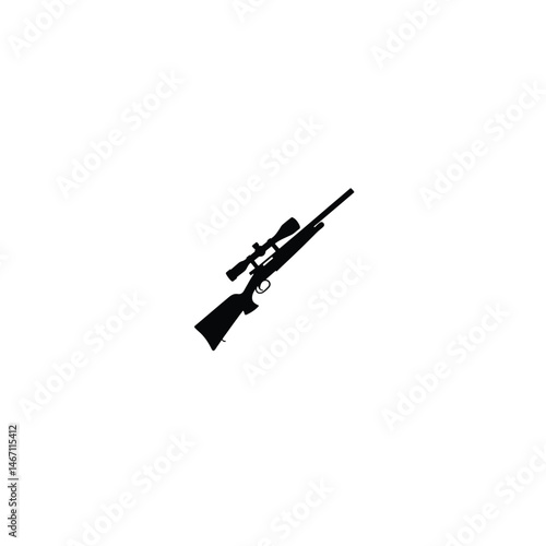 Hunting riffle silhouette on white background