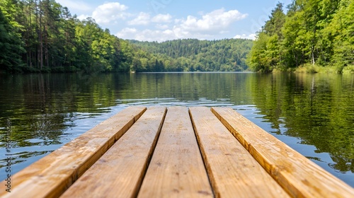 Wallpaper Mural Relaxing Lake View From Wooden Dock on a Summer Day Torontodigital.ca