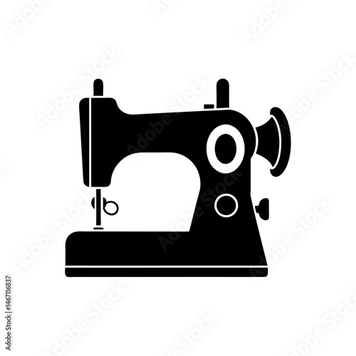 sewing machine with fabric and scissors vector